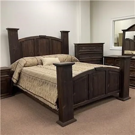 Queen Solid Wood Mansion Bed